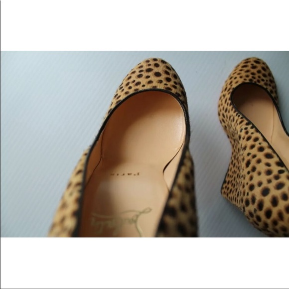 Christian Louboutin Cheetah Pony Hair Wedge / Size 36 / Authentic Heel - Picture 7 of 12